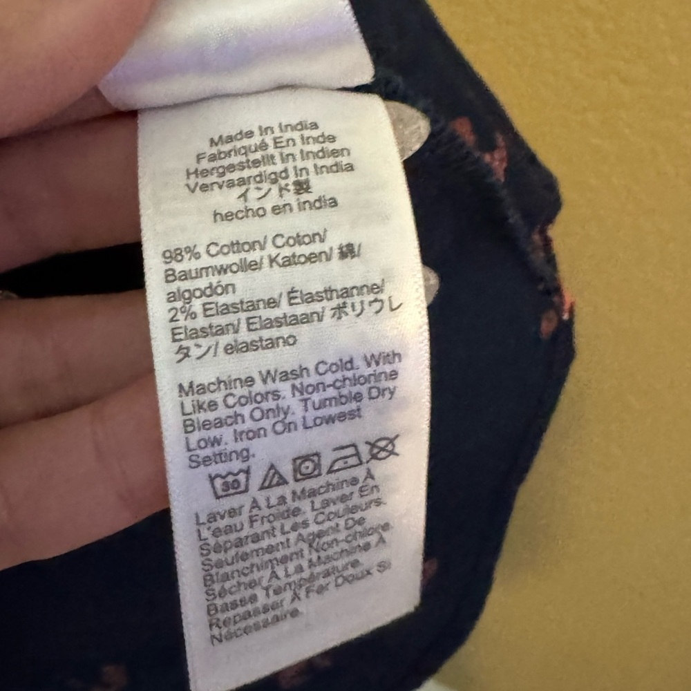 J. Crew Navy Sleeveless Button-Down Top with Coral Lobster Print - Picture 5 of 5